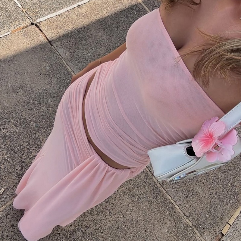 Tuularose Pink Long Dress 2-Pi – Strapless Bra Backless Bewertung und Preis