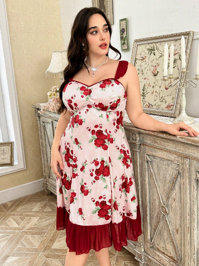 Plus Size Women's Floral Print – Cami Top Lace Bewertung und Preis