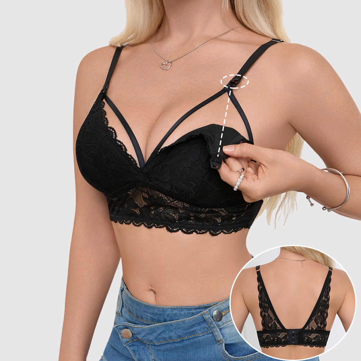 Sexy Hollow Out Lace Nursing B – Nursing Bra Sleep Bewertung und Preis