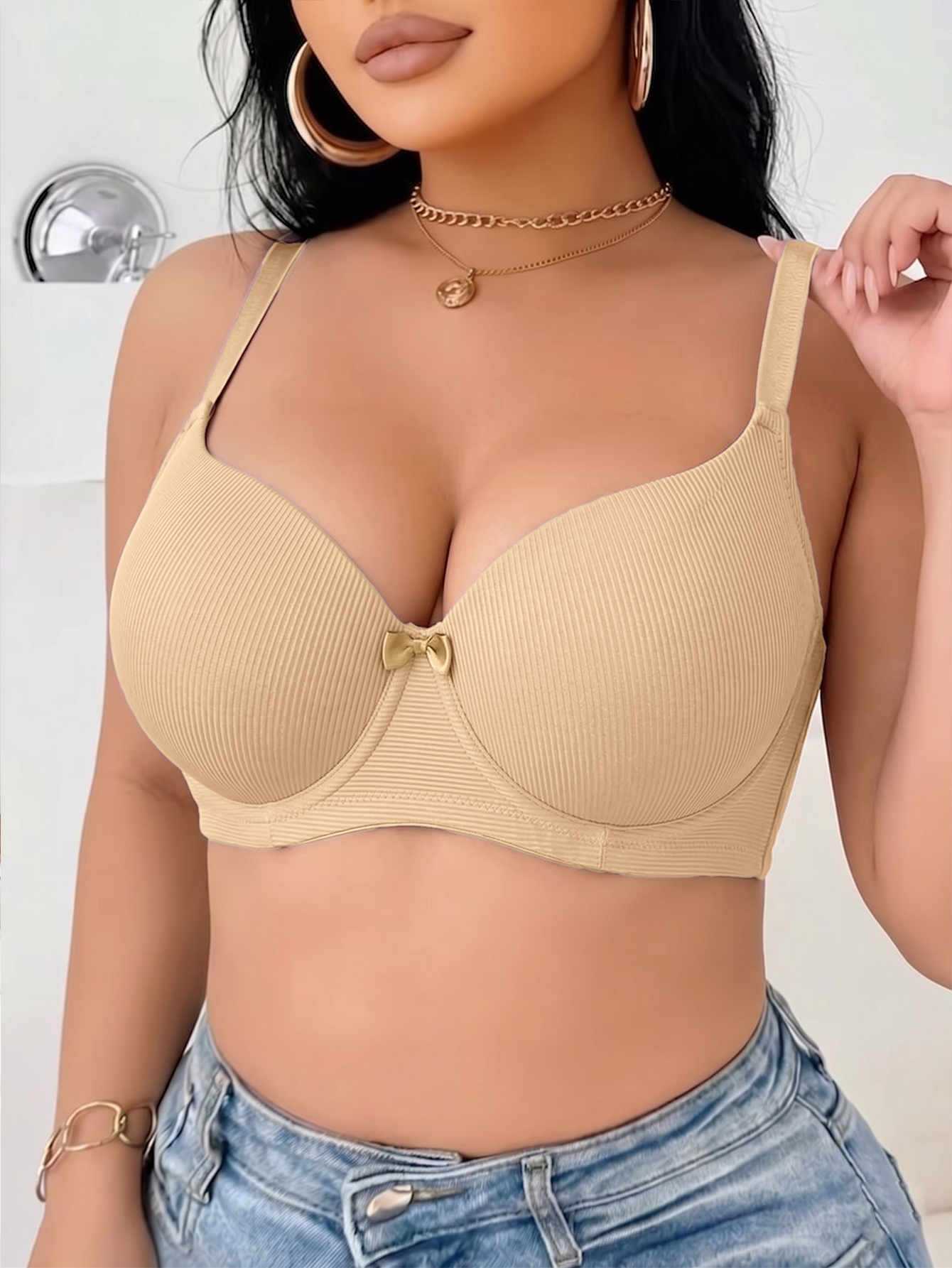 Plus Size Ribbed Women Bra Thi – Push Up Bra Padded Bewertung und Preis