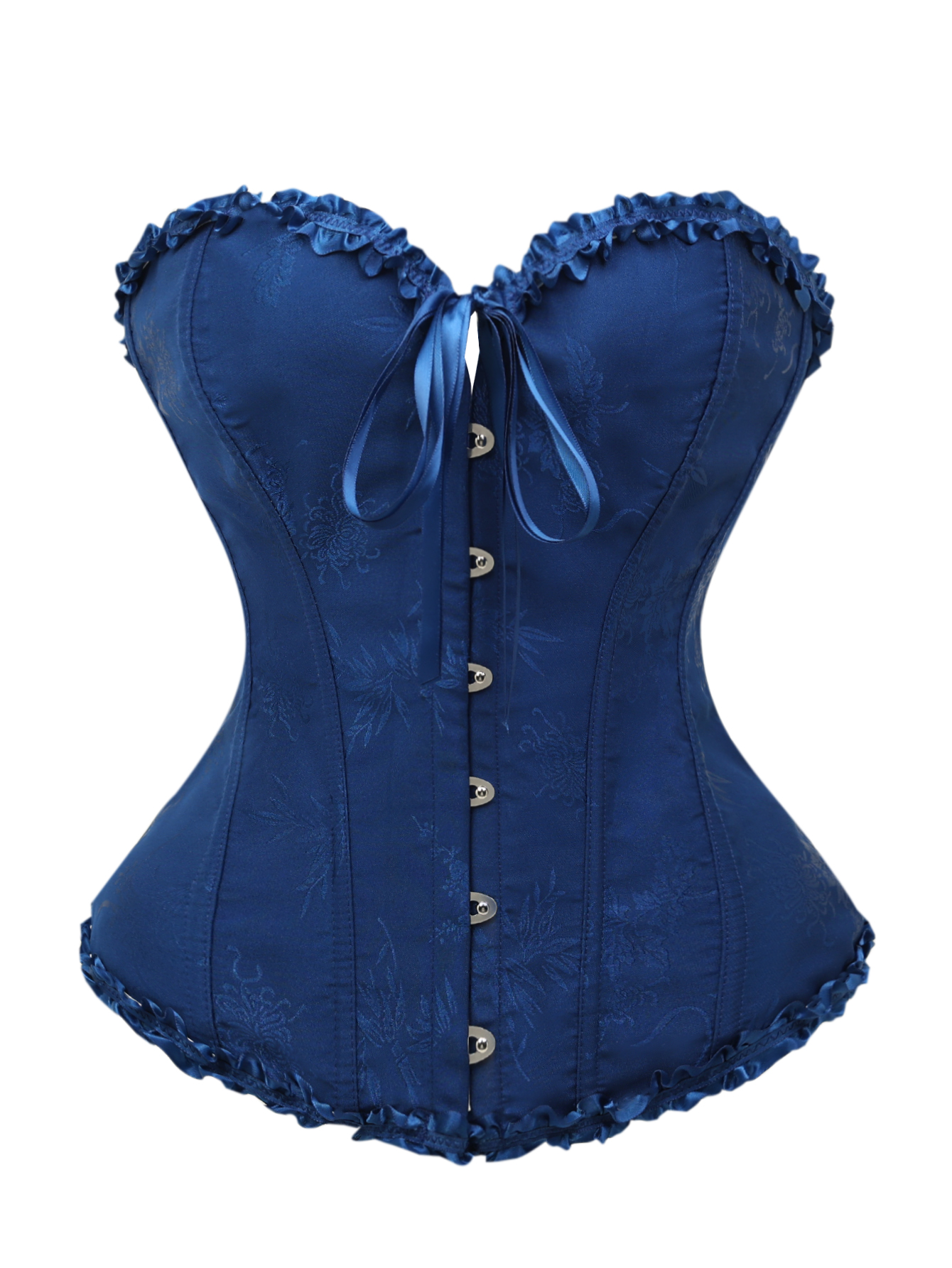 Dark blue jacquard lace edged  – Corset Waist Cinch Bewertung und Preis