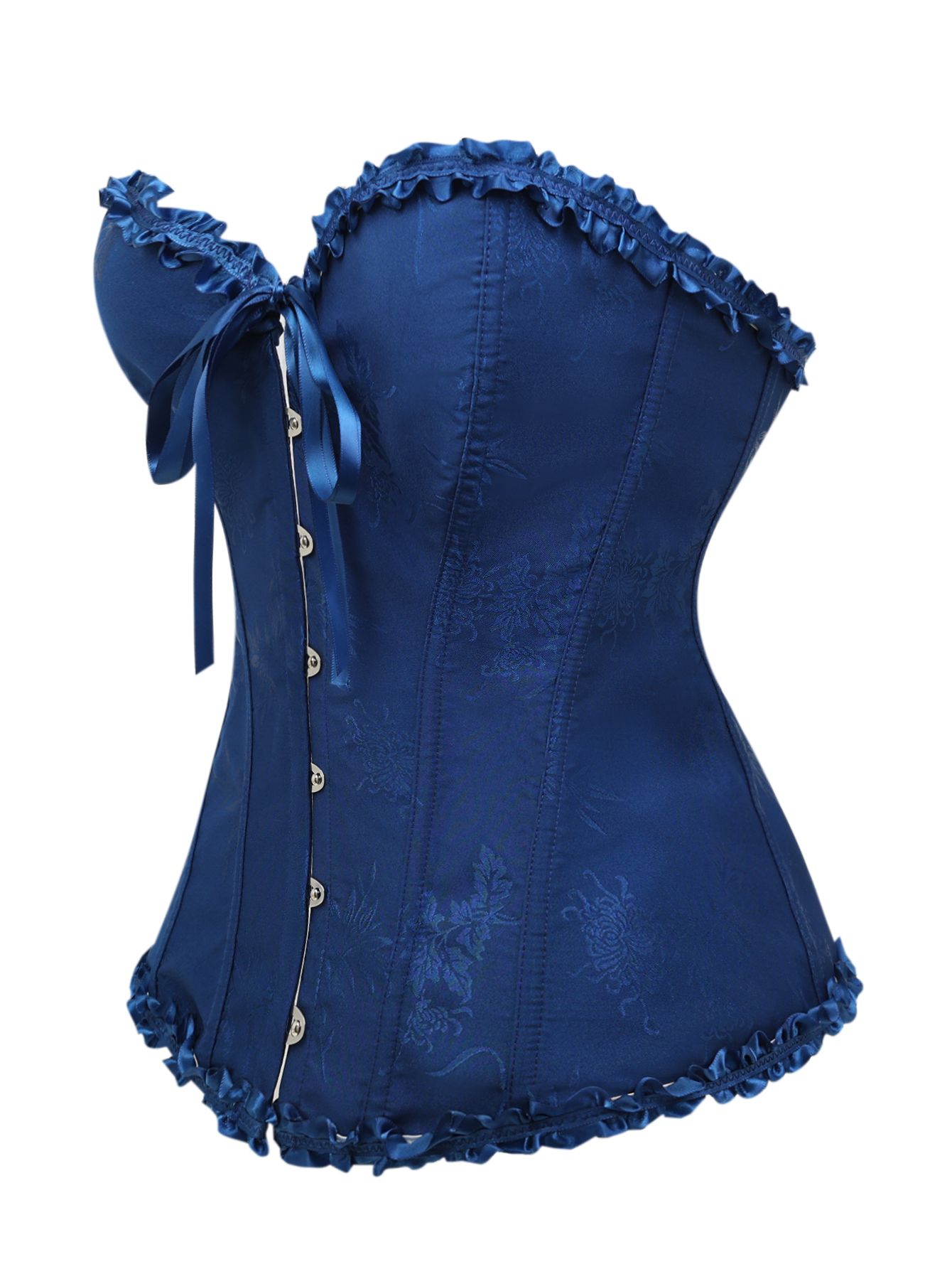 Dark blue jacquard lace edged  – Corset Waist Cinch Bewertung und Preis