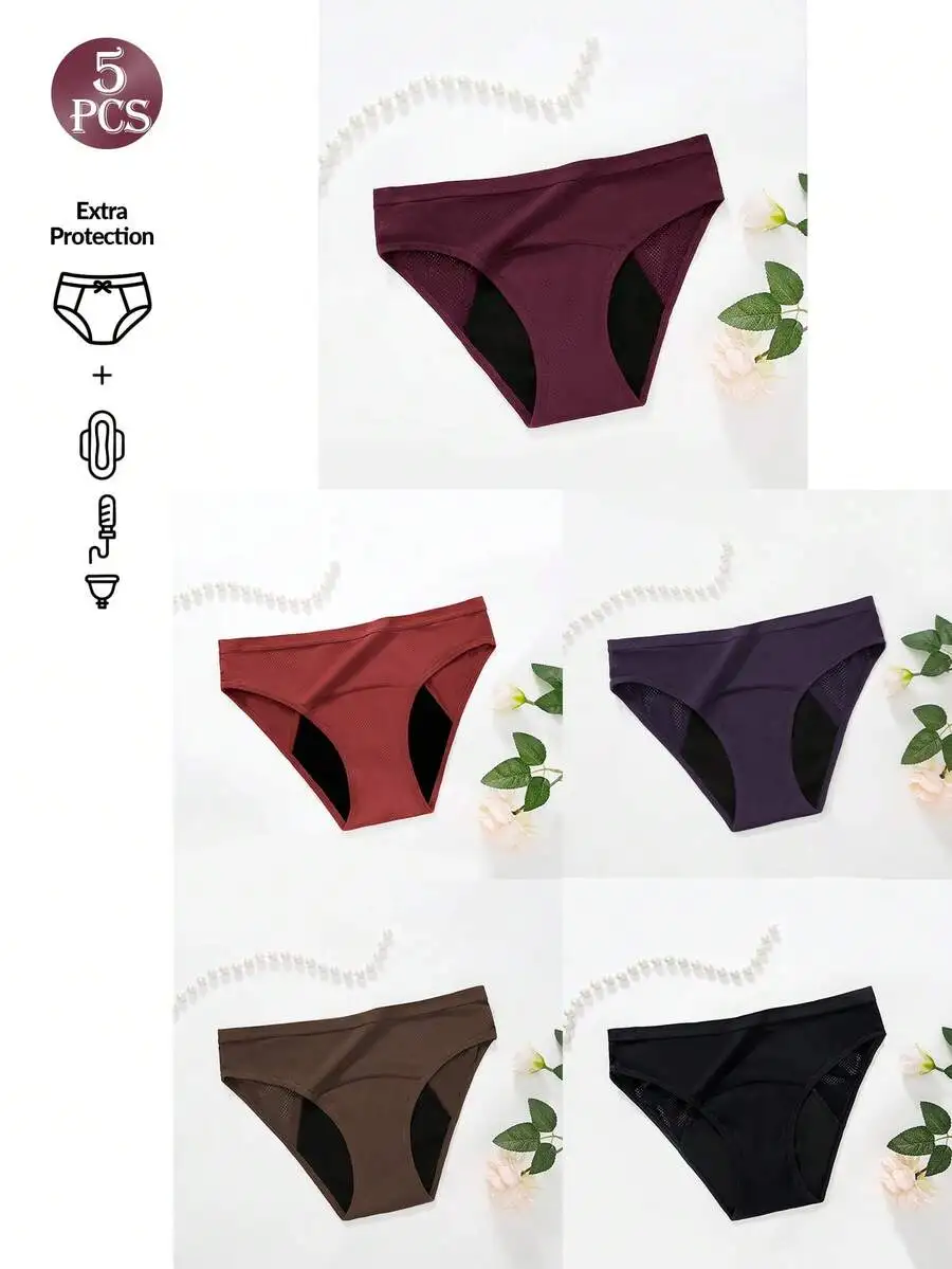 5 Pcs Women Solid Color Absorb – Period Panty Absorbent Bewertung und Preis